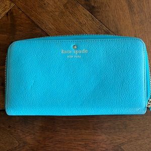 Kate Spade wallet, ocean blue color